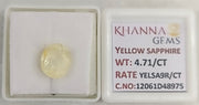 4.71/CT Natural Yellow Sapphire With Govt Lab Certificate-12061D48975
